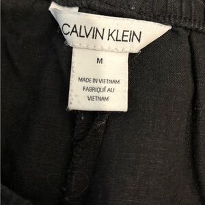 Calvin Klein Black Linen Pant Joggers Drawstring Size M Womens